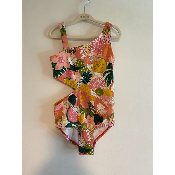 Garnet Hill Girls' Wave Rider Cutout One-Piece Swimsuit SIZE 6 - Picture 1 of 5